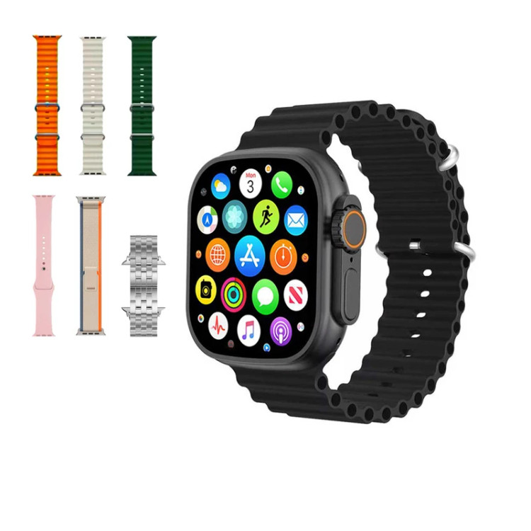 ساعت هوشمند ورنا مدل KW55 MAX with 7 bands and airpod pro دارای قابلیت های کنترل موسیقی (Music Player)، قابلیت مکالمه از طریق بلوتوث، پشتیبانی از زبان فارسی در منو و سیستمعامل، قابلیت تغییر طرح ساعت یا تم بند فلز