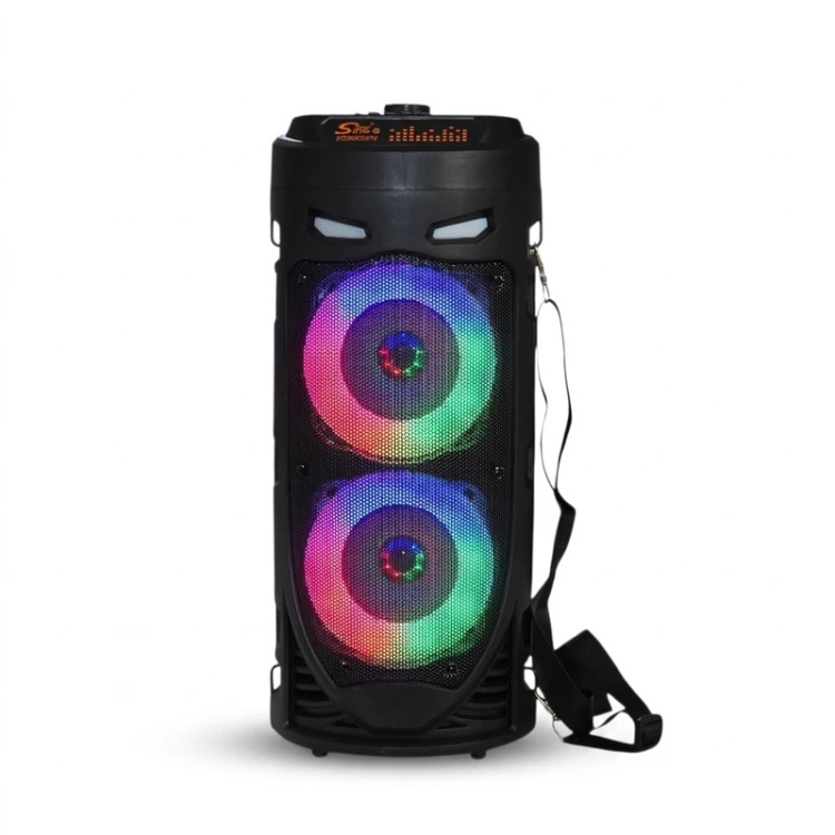 اسپیکر بلوتوثی قابل حمل سینگ ای مدل zqs-4239w، با اتصال بلوتوث، USB، جک 3.5 میلیمتری و شیار کارت حافظه، دارای باتری قابل شارژ و نور RGB