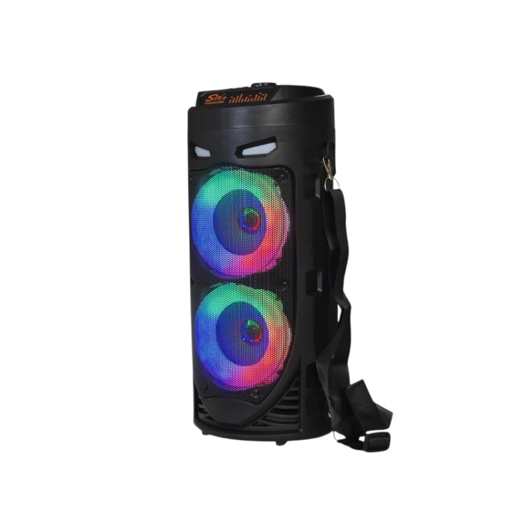 اسپیکر بلوتوثی قابل حمل سینگ ای مدل zqs-4239w، با اتصال بلوتوث، USB، جک 3.5 میلیمتری و شیار کارت حافظه، دارای باتری قابل شارژ و نور RGB