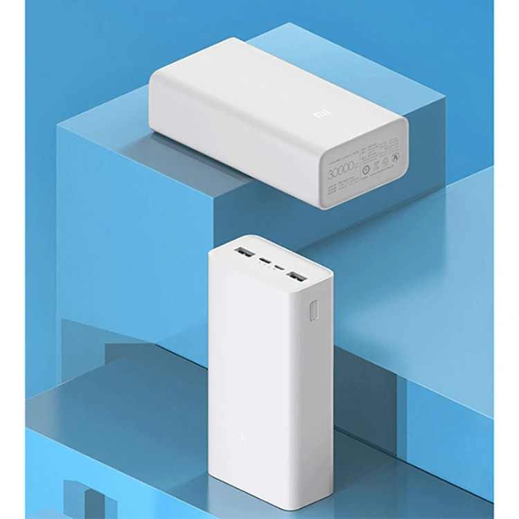 پاوربانک 18 وات شیائومی مدل Mi PB3018ZM ظرفیت 30000 میلی آمپر شیائومی اصل + پلمپ + ضمانت (12 ماه گارانتی)