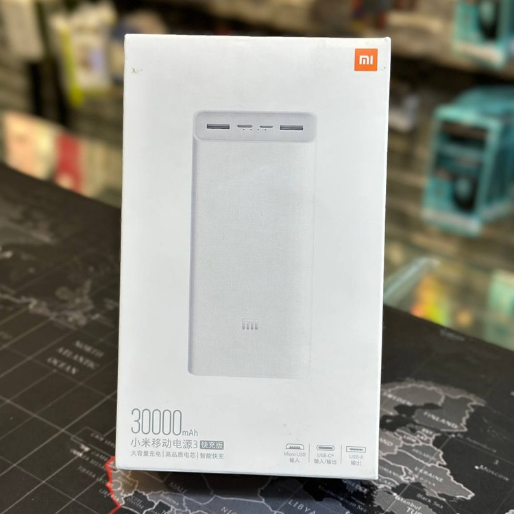 پاوربانک 18 وات شیائومی مدل Mi PB3018ZM ظرفیت 30000 میلی آمپر شیائومی اصل + پلمپ + ضمانت (12 ماه گارانتی)